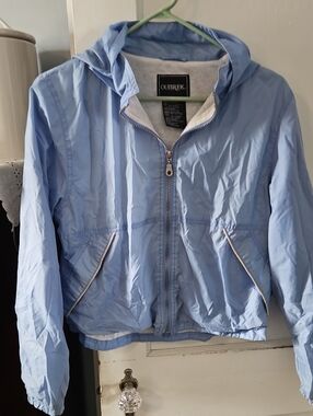 Kids Light Blue Hooded Windbreaker Jacket